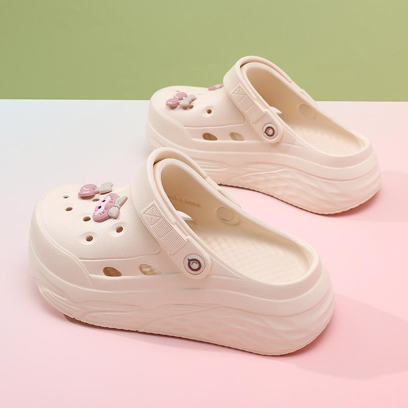 Women's Soft EVA Summer Slippers Round Home Slides Dry Wedges Platform Beach Sandals Thick Bottom