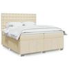 VidaXL Slat Bed Base with Mattress Cream 200x200 Cm Fabric 3291794