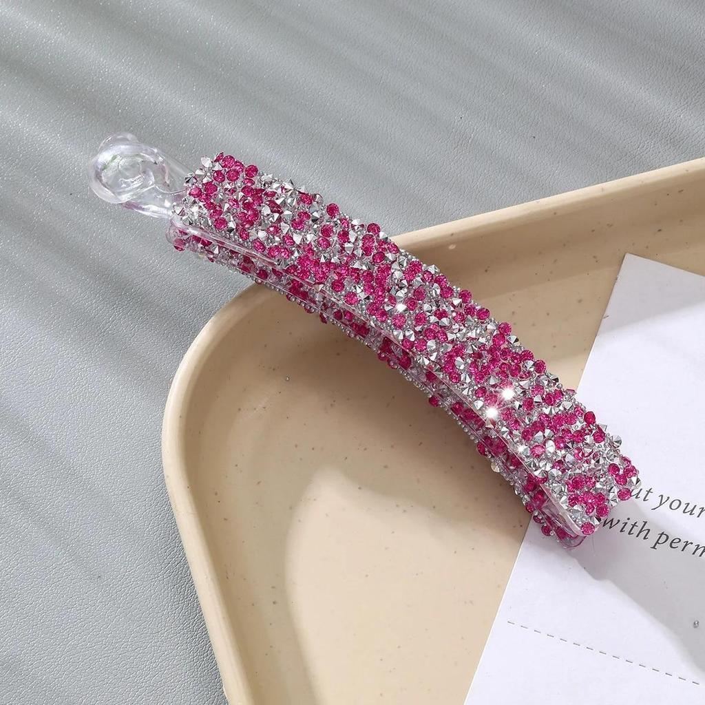New Color Pan Hair Banana Clip Light Luxury Stone High-end Fashion Ponytail Clip Hair Accessories Hairpin
