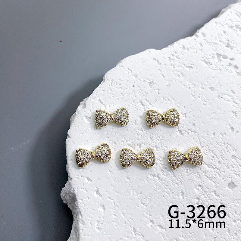 Lux Zircon Bowknot Nail Art Jewelry - Sparkling French Niche Design