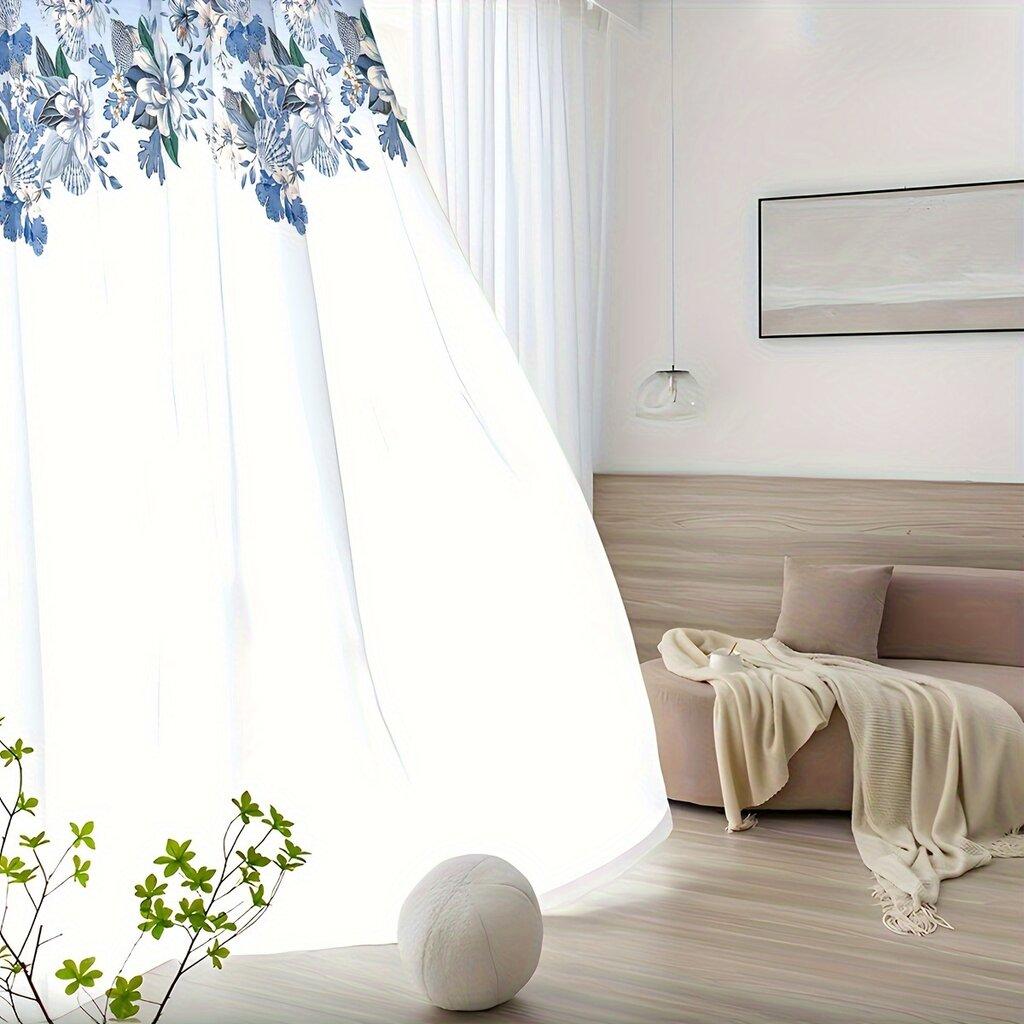 1 Piece of Gradient Orchid Curtain: Suitable for Bedroom/living Room   Romantic Style   Pole Style Gauze Curtain