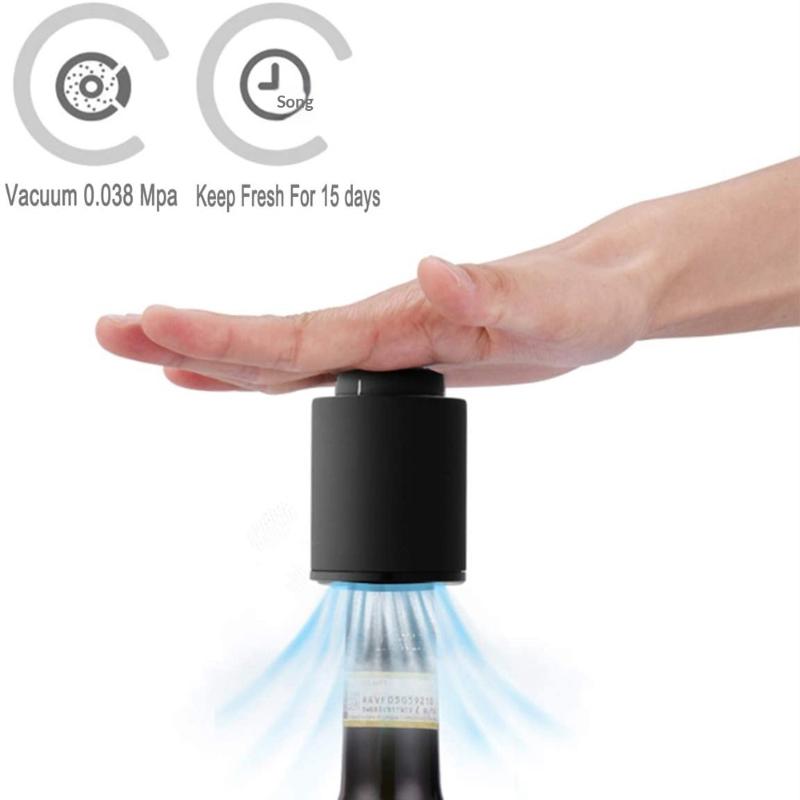 Wine Stopper Vacuum Sealed Storage 2 Piece Push Button Design Leak Proof for Kitchen Home Bar Accessories