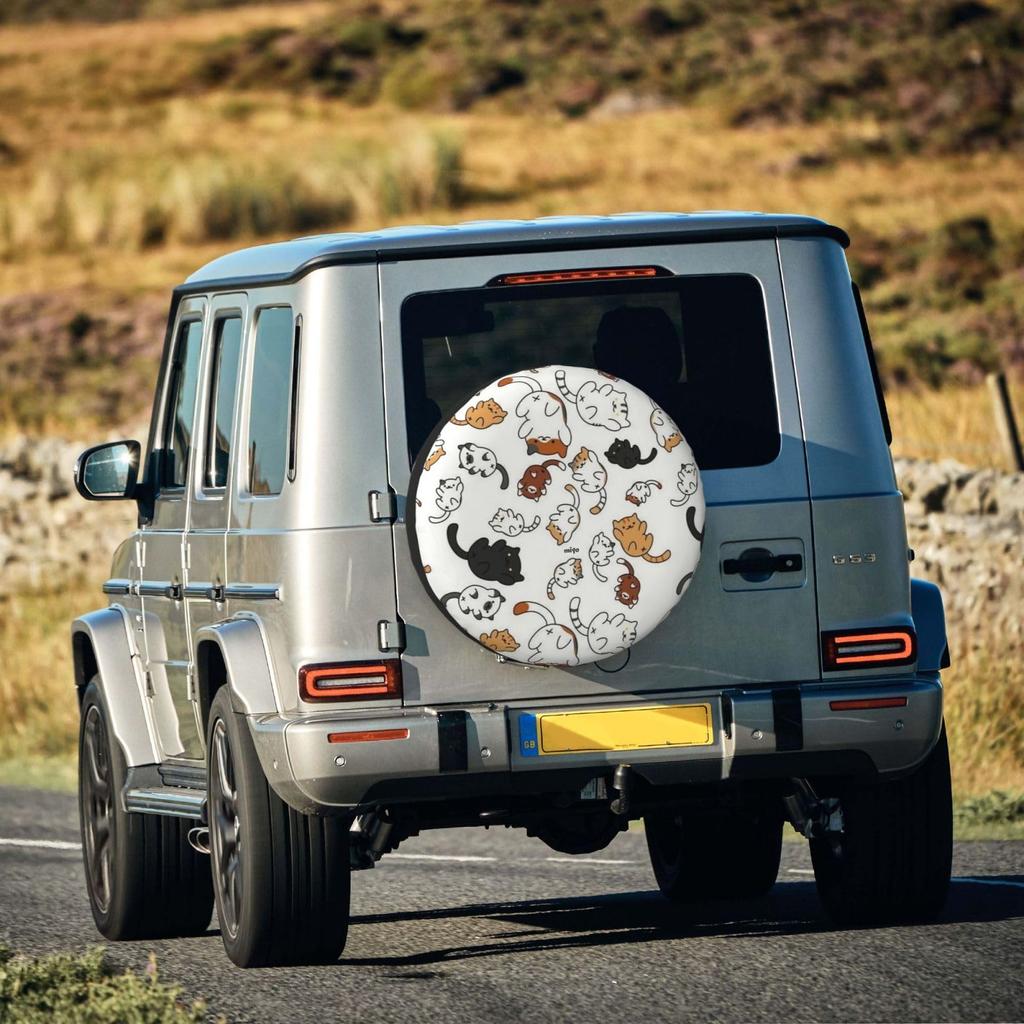 [§miyo] Spare Tire Cover for Cars, Compatible with 14, 15, 16, 17 Inches, Compatible