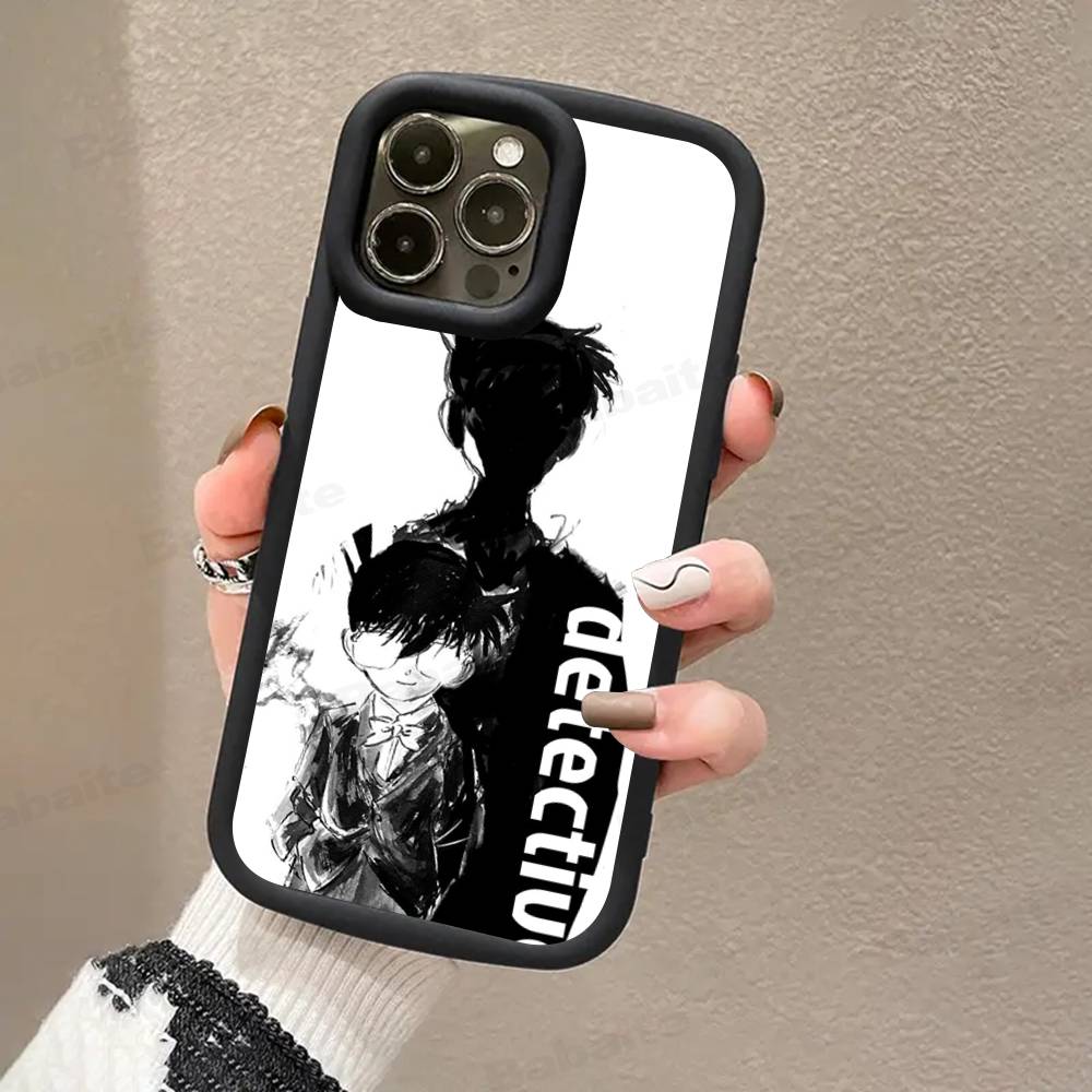 Detective Conan CARTOON For IPhone 17 Pro Max 16 15 14 13 12 11 Plus Black Soft Phone Cover