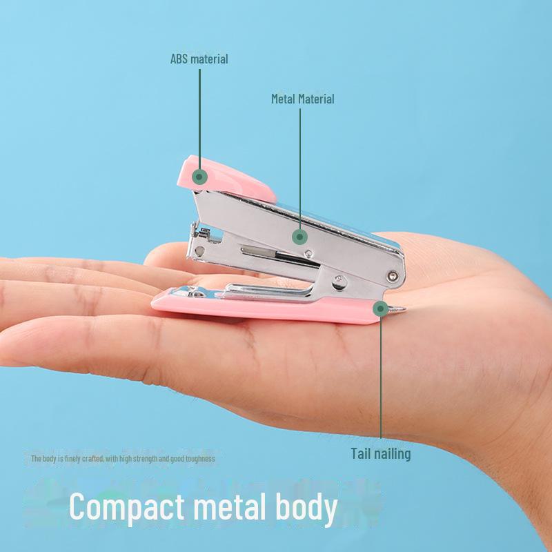 Macaron Color Mini Stapler - Portable, Handheld, Labor-Saving Stapler for Office or Student Use