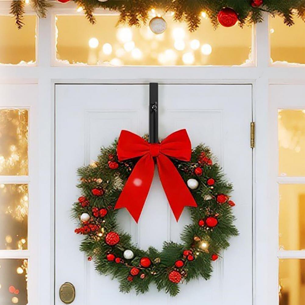 Türhänger Weihnachts-Kranzhaken Verstellbarer Metall-Kranzhänger für Haustür Schwerlast Über-der-Tür-Haken zum Aufhängen