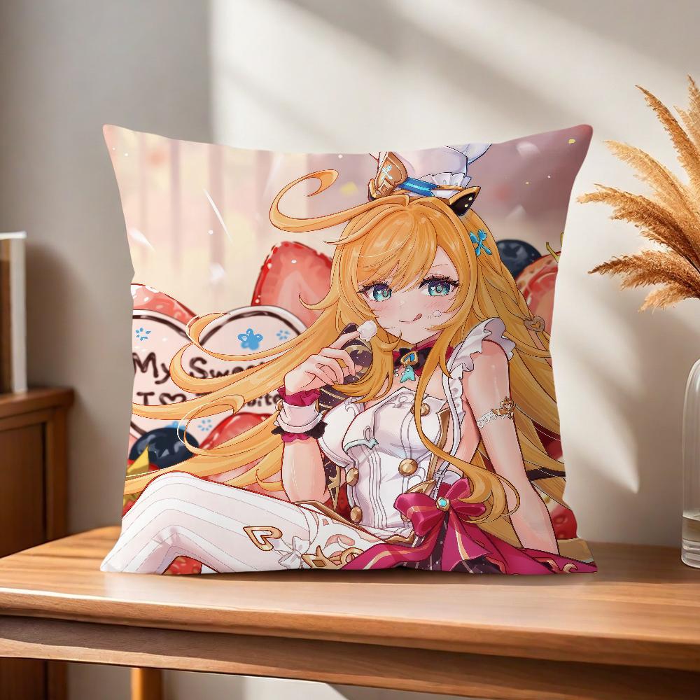 Game Comfortable Soft Pillow Case for Sofa Fanart Escoffier Genshin Living Room Home Office Decor Protective Covers