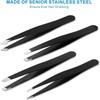 Pinzetten-Set 4 Teile Professionelles Make-up-Werkzeug Edelstahl Geeignet für Augenbrauen Ausgezeichnete Präzision für das Gesicht