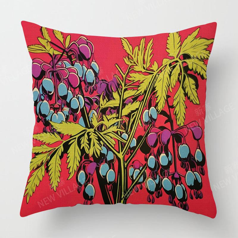 

Чехол для подушки с принтом растений весна и лето, гостиная, кафе, диван, скандинавский стиль, наволочка для подушки, украшения для дома 40x40cm