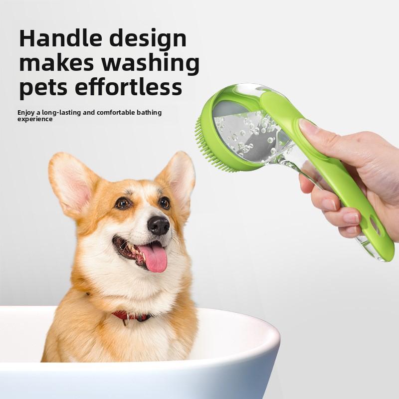 Long Handle Pet Bath Brush, Dog Hair Shampoo Comb, Cat Shampoo Brush, Pet Hair Brush, Head Cleaning and Massage Brush