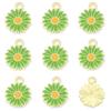 5Pcs 13/16mm Pick Color Flowers Copper Alloy Pendants For Jewelry Component Making DIY Necklace Bracelet Earring