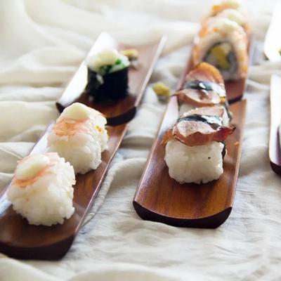 Wood Tray Wooden Dumplings Su-shi Serving Oblong Plate Salad Bread Dishes Restaurant Kitchen Home Supplies Accessories