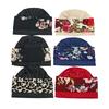 New Muslim Women Soft Strech Turban Hats Pre Tied Headscarf Print Flower Hijabs Bandana Chemo Beanies Caps Cover