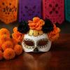 Breathable Skull Face Masque Halloween Masquerade Masque, Flower Mexican Day of The Dead Comfortable Eye Cushion for Costume, Fancy Dress, Cosplay