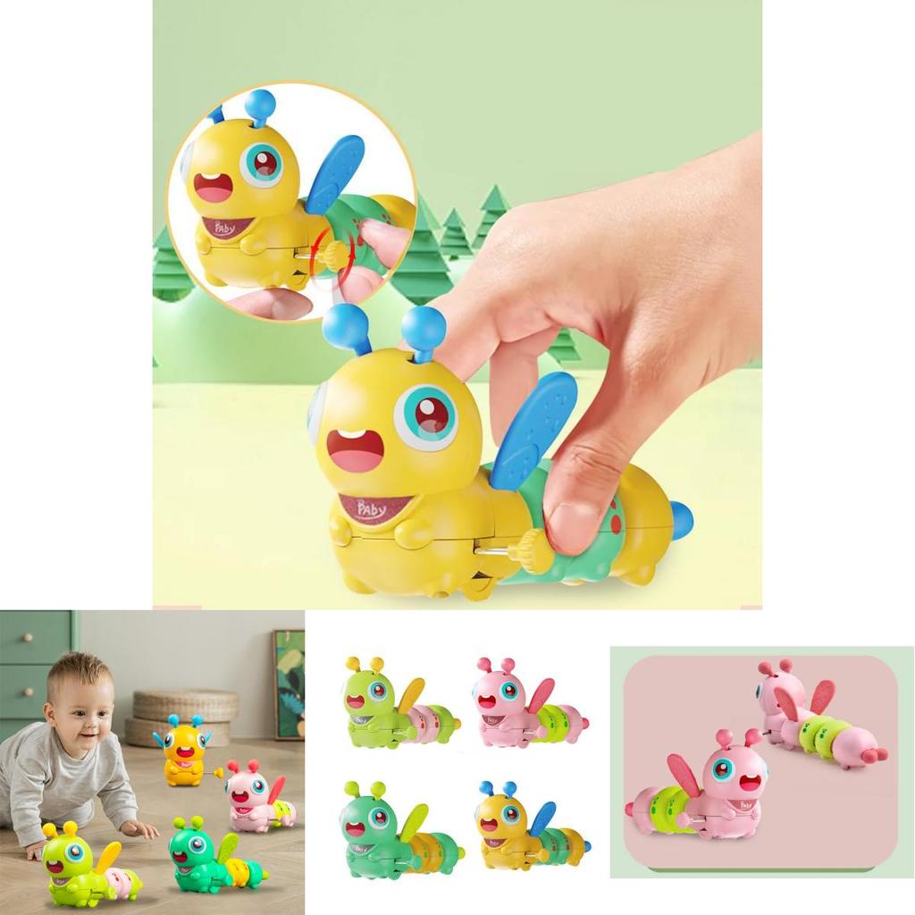 Colorful Baby Bee Winding Toy For Infants With Fun Stretching Caterpillar Design