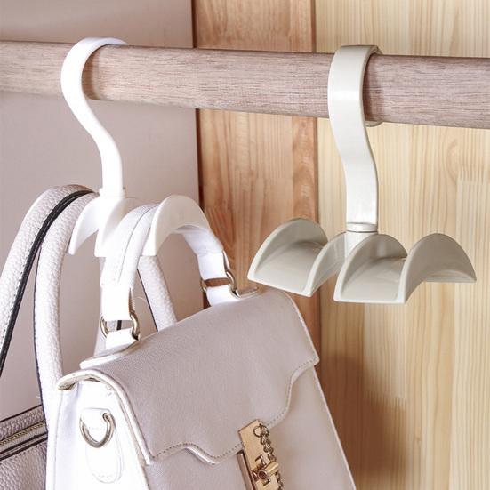4Pcs Rotatable Closet Organizer Hangers Handbag Hanging Storage Holders Hooks