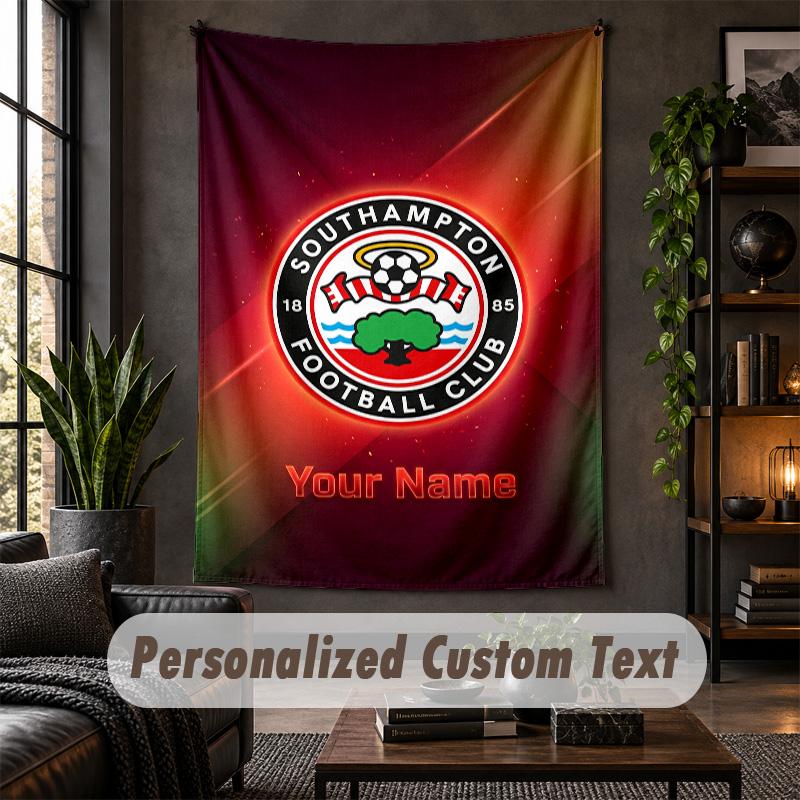 Arazzo da Parete Personalizzato, Testo Personalizzato Southampton FC, Tessuto Morbido Arte da Parete Per Decorazione Interna