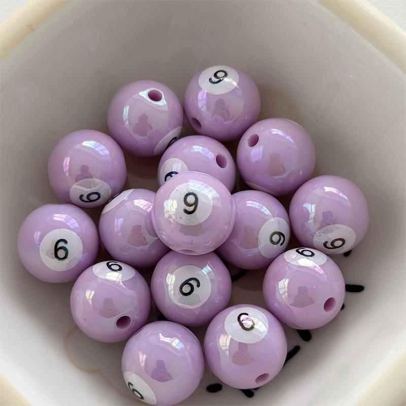 1Pc 16Mm Round Acrylic Big Hole Billiards Ball Loose Spacer Beads For Jewelry Making Diy Handmade Bracelet Findings