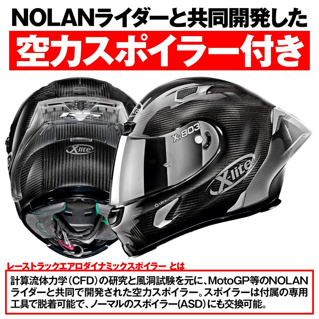 NOLAN Ultra Carbon Silver Edition Motorcycle Helmet XL Size 21040 X-lite X-803RS Full-Face (Carbon/44), (61-62cm),