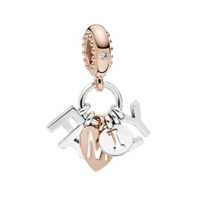 Letter Design Sterling Silver Pendant Women Pendants Gold 787785CZ