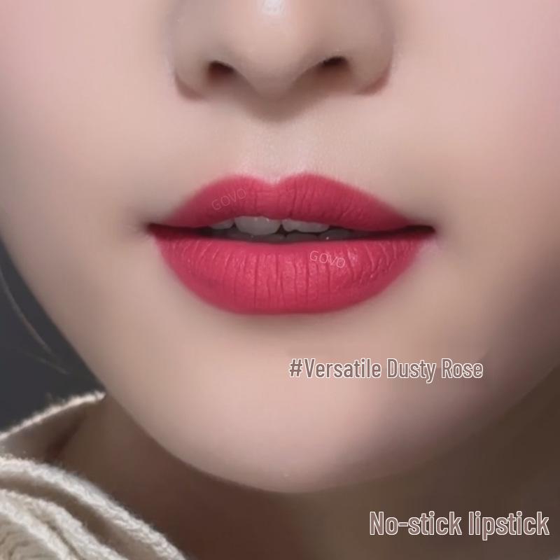 GOVO Long-lasting Matte Nude Lipstick - Non-stick & Non-fading with Moisturizing Bean Paste Shade.