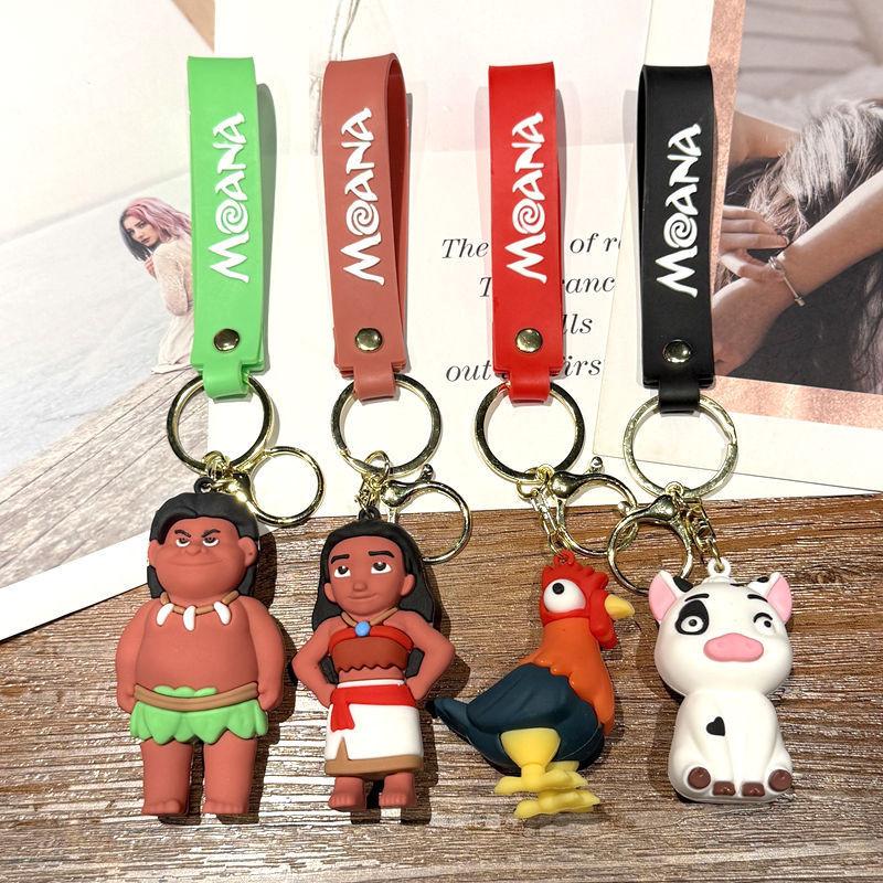 Moana Pua Maui Hei Hei Keychain Cartoon Pendant Toy Bag Decoration Gift Kids