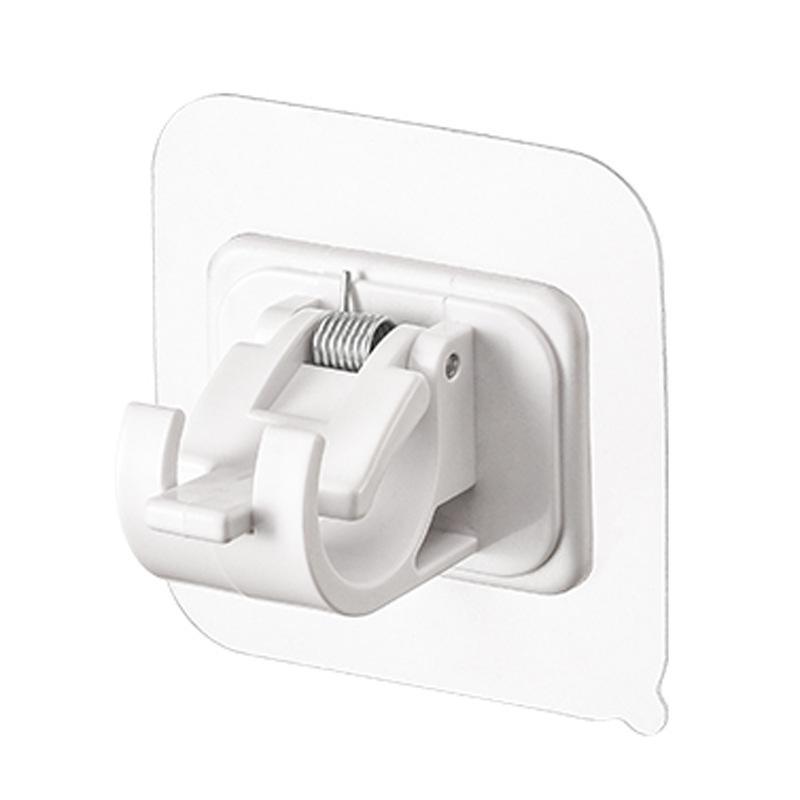 Adhesive Curtain Rod Clips & Hooks, Punch-Free Installation for Telescopic Rods