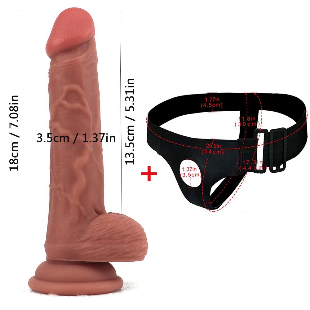 RUNYU Strap-on realistische Penis-Dildo-Hose, Anal-Sex-Spielzeug für Frauen, Lesben, Männer, Schwule, Strap-on-Silikon-Dildos, Spiele