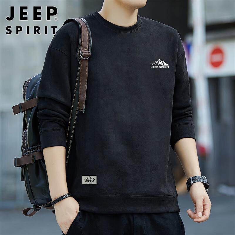 JEEP SPIRIT Men's Round Neck Loose Fit Sweatshirt
