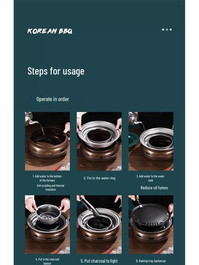Korean Smokeless Charcoal Grill: Round Table Metal Iron BBQ & Tea Brewing Stove for Outdoors