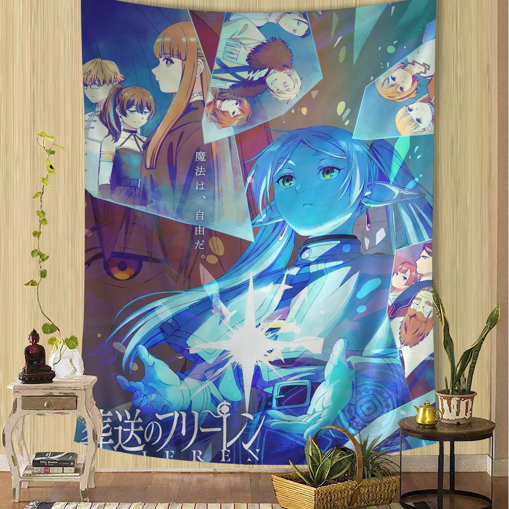 Anime Frieren Tapestry  Fine Art Printing Craft Exquisite Japanese Wall Tapestry  Anime Wall Hanging for Home Decor