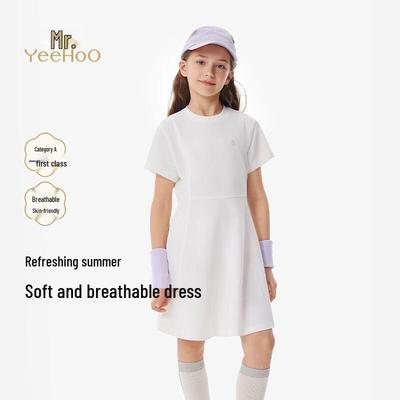Girls' Summer Short Sleeve Sporty A-line Dress