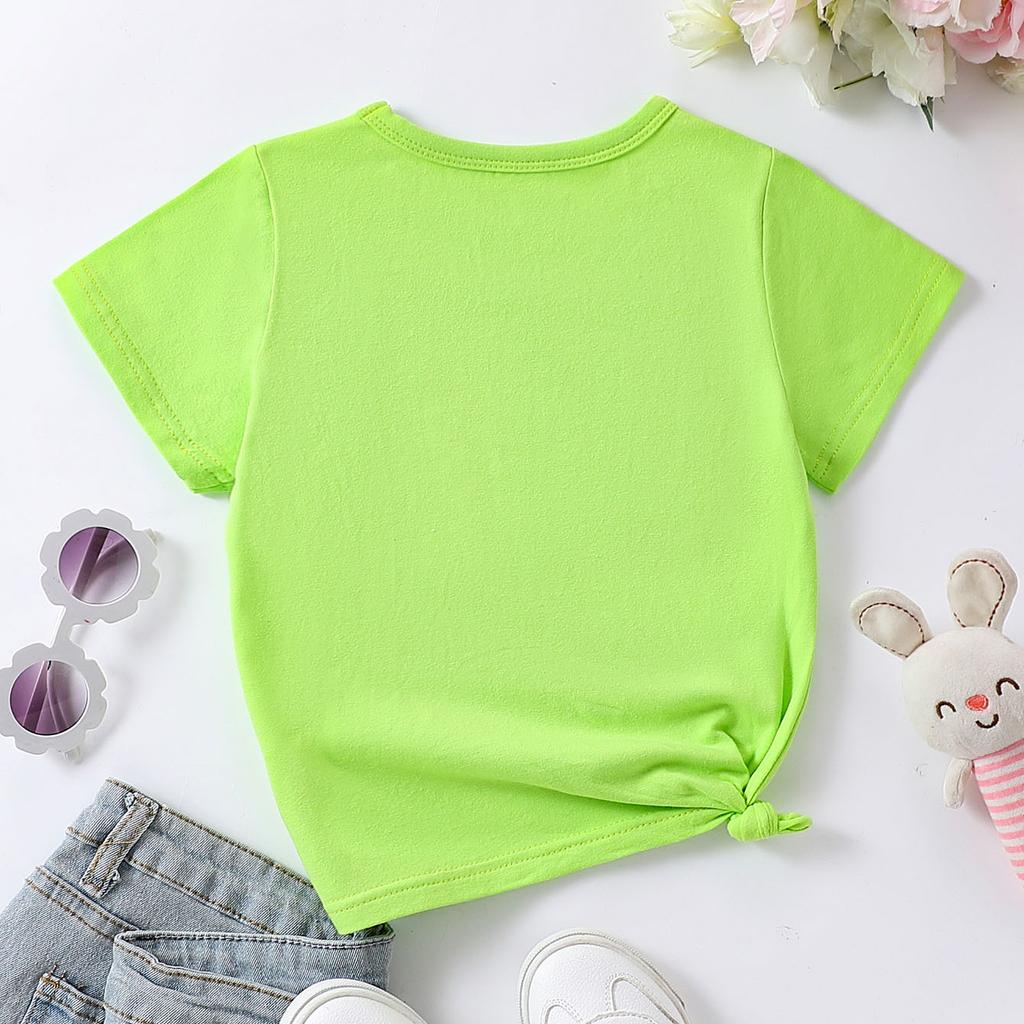 1-10 Years Old Girls Days Of Week Cotton Tees Week Calendar Graphic Print Casual & Trendy T-shirts For Spring & Summer