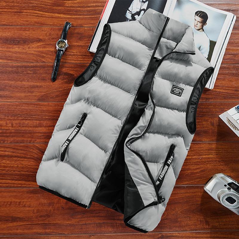 

S-8XL Осенне-зимний сезонный жилет больших размеров Мужской теплый жилет S серый