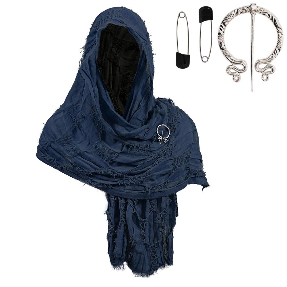 Popular Medieval Style Medieval Cloak With Viking Brooch Beggar Style Hooded Shawl Scarf Scarf Cape Pop Culture Events