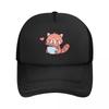 Cute Little Red Panda Eating Ramen Mesh Baseball Caps Snapback Fashion Baseball Hats Casquette Outdoor For Mens And Womens