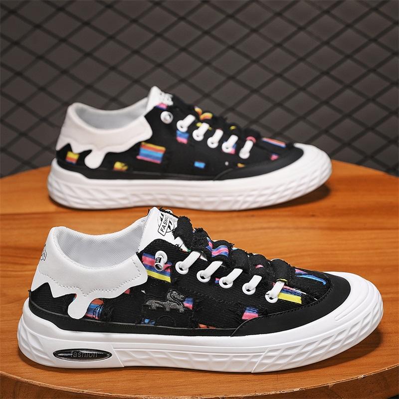 

Повседневные кроссовки из парусины для скейтборда, вентилируемые, износостойкие, тканевые мокасины для спорта и отдыха, мягкие и удобные, модные, парусиновые 44 чёрный