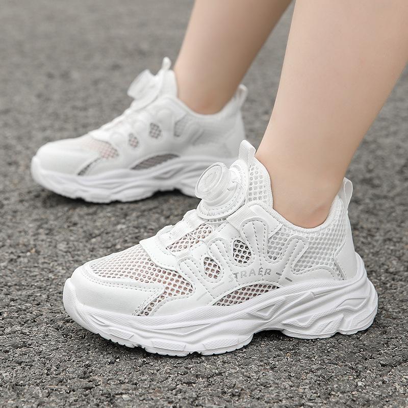 Primary school students little white shoes single net pair net shoes campus school physical education class pure white sports shoes boys and girls pe