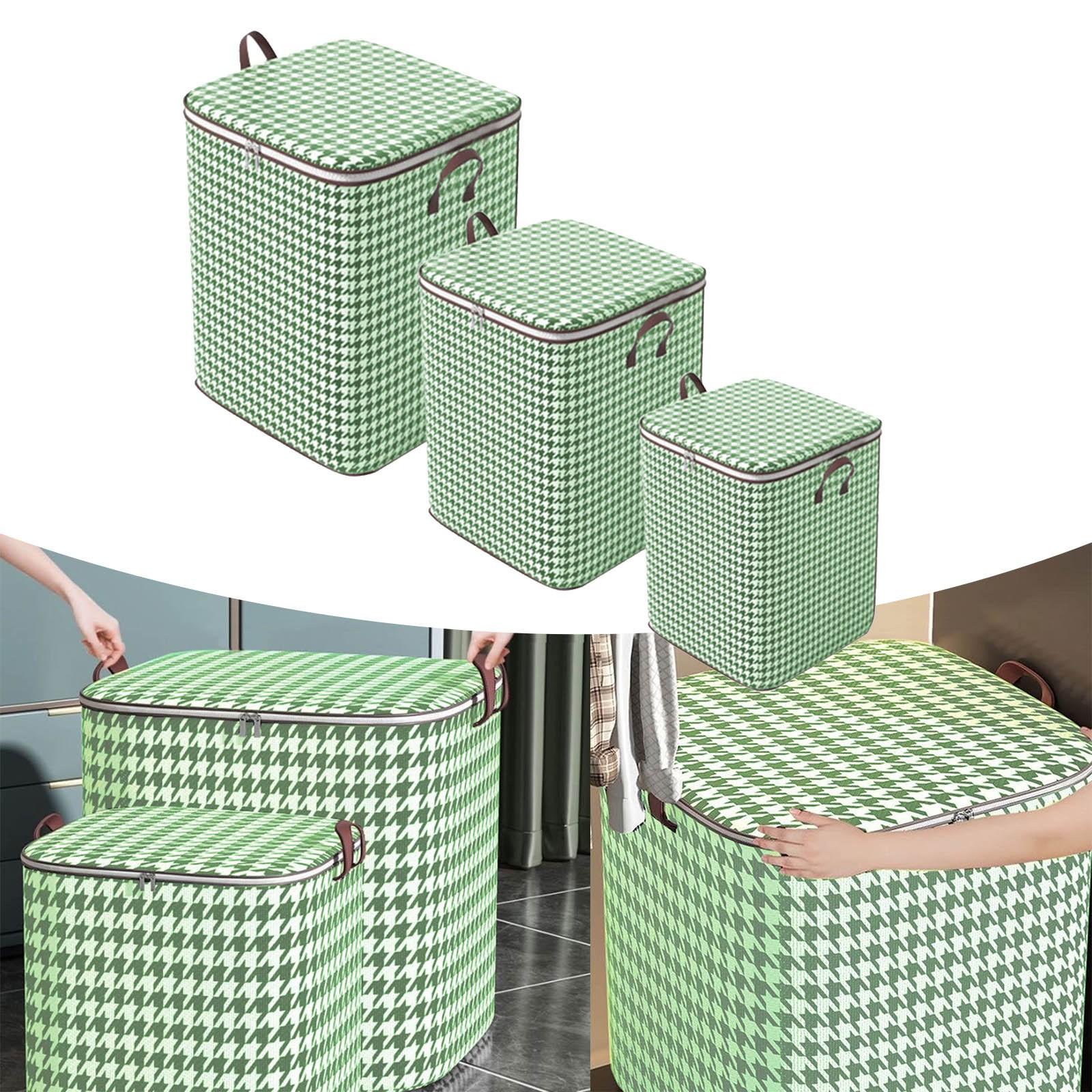 

Зеленая сумка-органайзер в клетку «гусиная лапка», большая вместимость, складная, для одежды, портативный шкаф, коробка для хранения одежды с усилением 100L зелёный