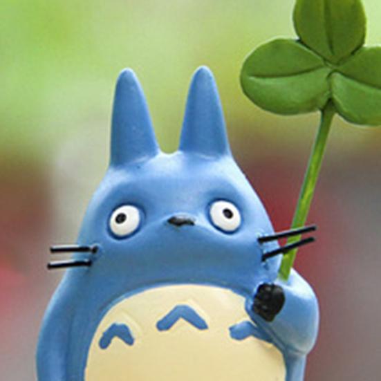 Aquarium Dekoration Lebendige Farbecht Aquarium Landschaftsbau PVC Anime Figur Miyazaki Katze mit Blatt