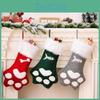Cute Cartoon Cat Paw Christmas Stocking Colorful Plush Decor For Kids Holiday Spirit