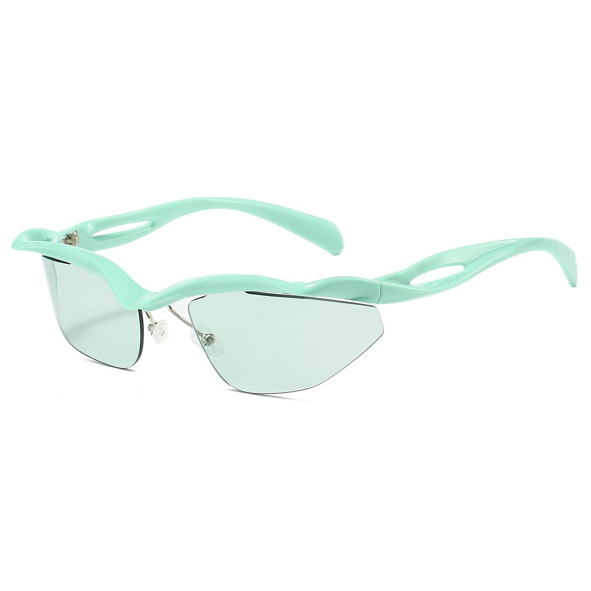 

KAMMPT Y2k Semi-rimless Sunglasses Men 2024 New in Fashion Casual Shades Women Trendy Luxury Brand Design Outdoor Sun Glasses as picture shows