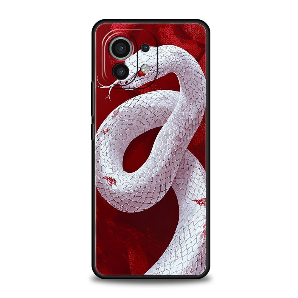 Blossom Pink Snake Phone Case For Xiaomi Mi 17 15T 15 14 14T 13T 12T Pro 12 13 Lite 5G 11T Poco X6 X7 X5 Pro Soft Cover