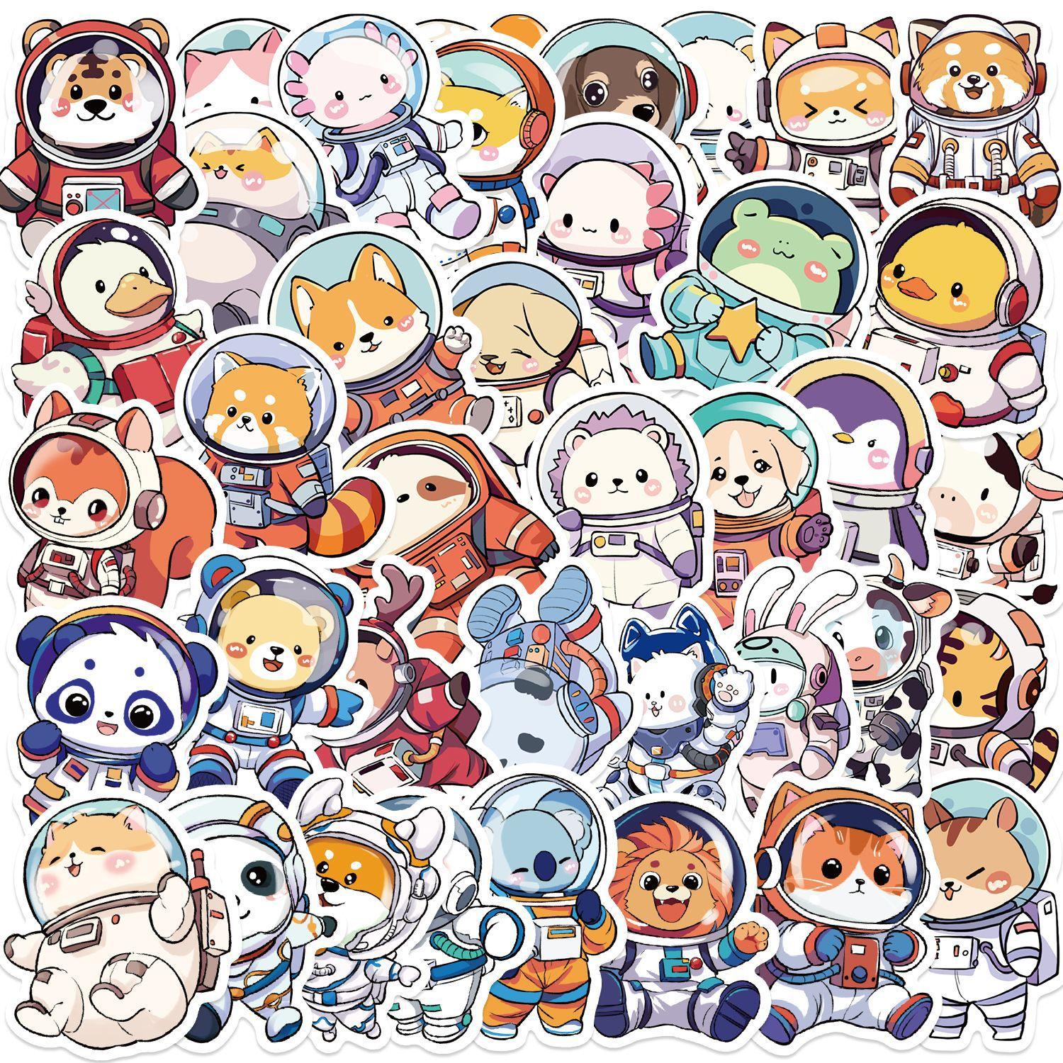 

50 Animal Astronaut Graffiti Stickers Decorate Guitar Laptop Suitcase DIY Waterproof