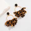 Leopard Print Earrings Punk Retro Earrings European and American Personalized Geometric Earrings Fabric Polka Dot Print Earrings