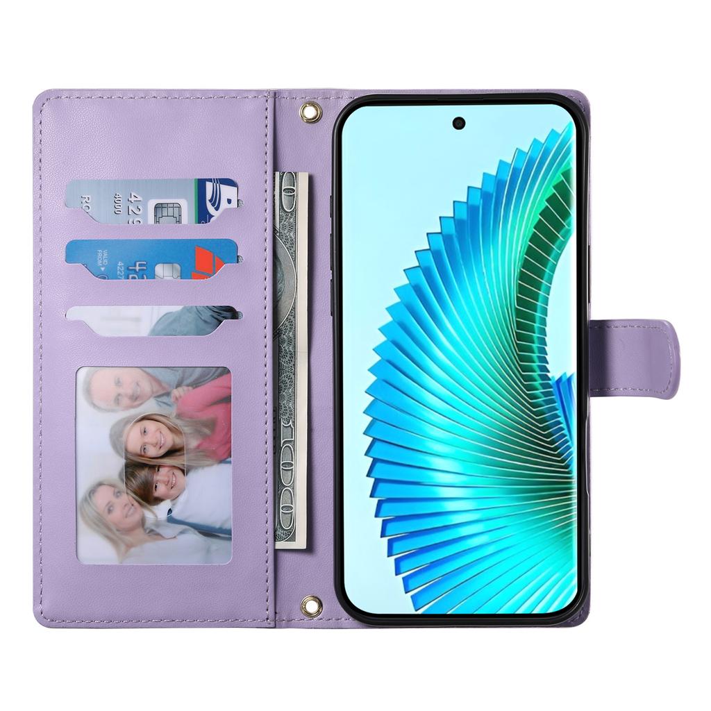 Etui na Honor X8c 4G Pikowanie w romby Portfel Stojak Skórzany Pokrowiec na Telefon z Długim/Krótkim Paskiem