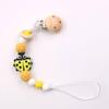 Baby Pacifier Holder Chain Insect-shaped Silicone Teether Clips Drop Prevention Soother Leash with Chewable Links for Newborns