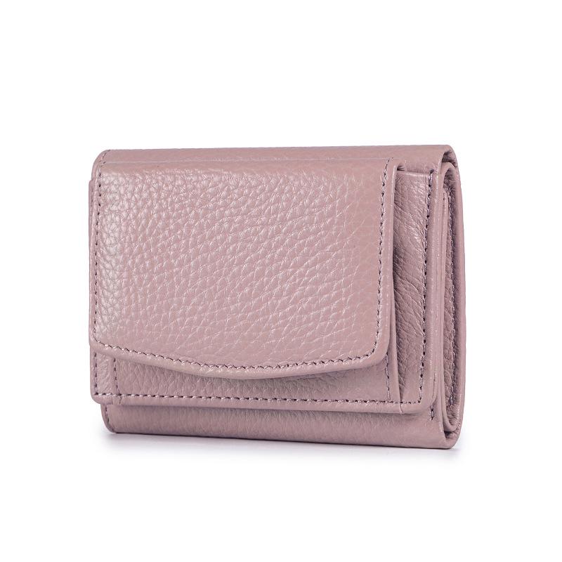 Damski portfel trójdzielny z prawdziwej skóry RFID w stylu japońskim i portmonetka na monety