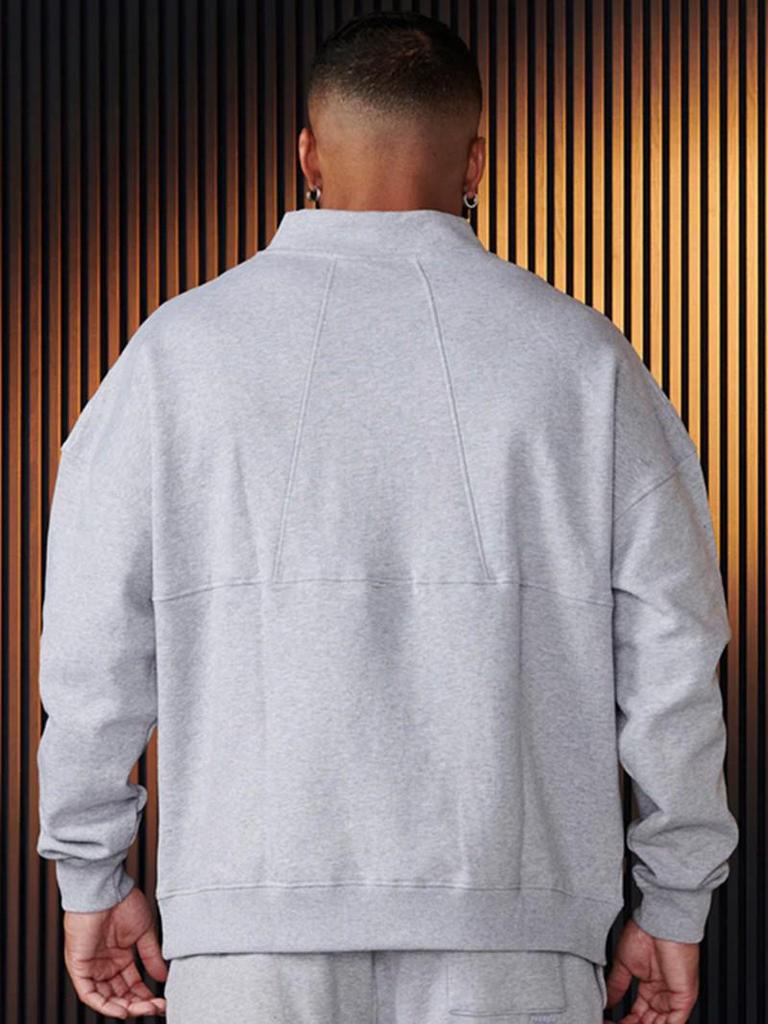 YoungLA Men's Cotton Half-Zip Athletic Sweatshirt - Long Sleeve Running & Fitness Jacket