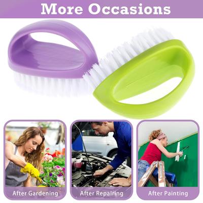2 Pcs Hand and Nail Brush, Heavy Duty Scrub Clean Brushes with Nylon Bristles for Cleaning Soft Stiff Fingernails Fingers Toes and Nails Men